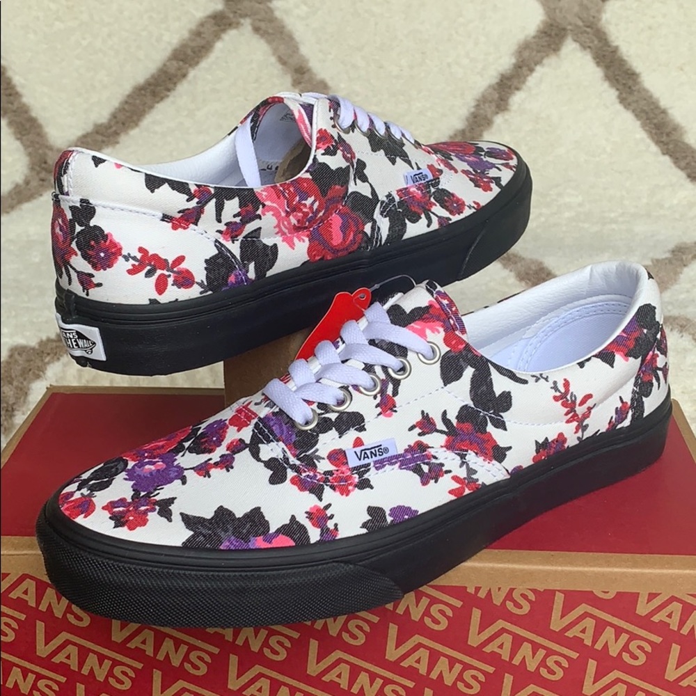 VANS ERA FLORALS WHITE/BLACK MEN’S - Picture 5 of 16